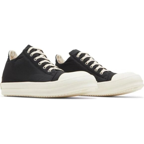 Rick Owens DRKSHDW License Plate Strobe Low Sneaks Black Size 40.5 M7.5 W10.5 - Picture 1 of 16